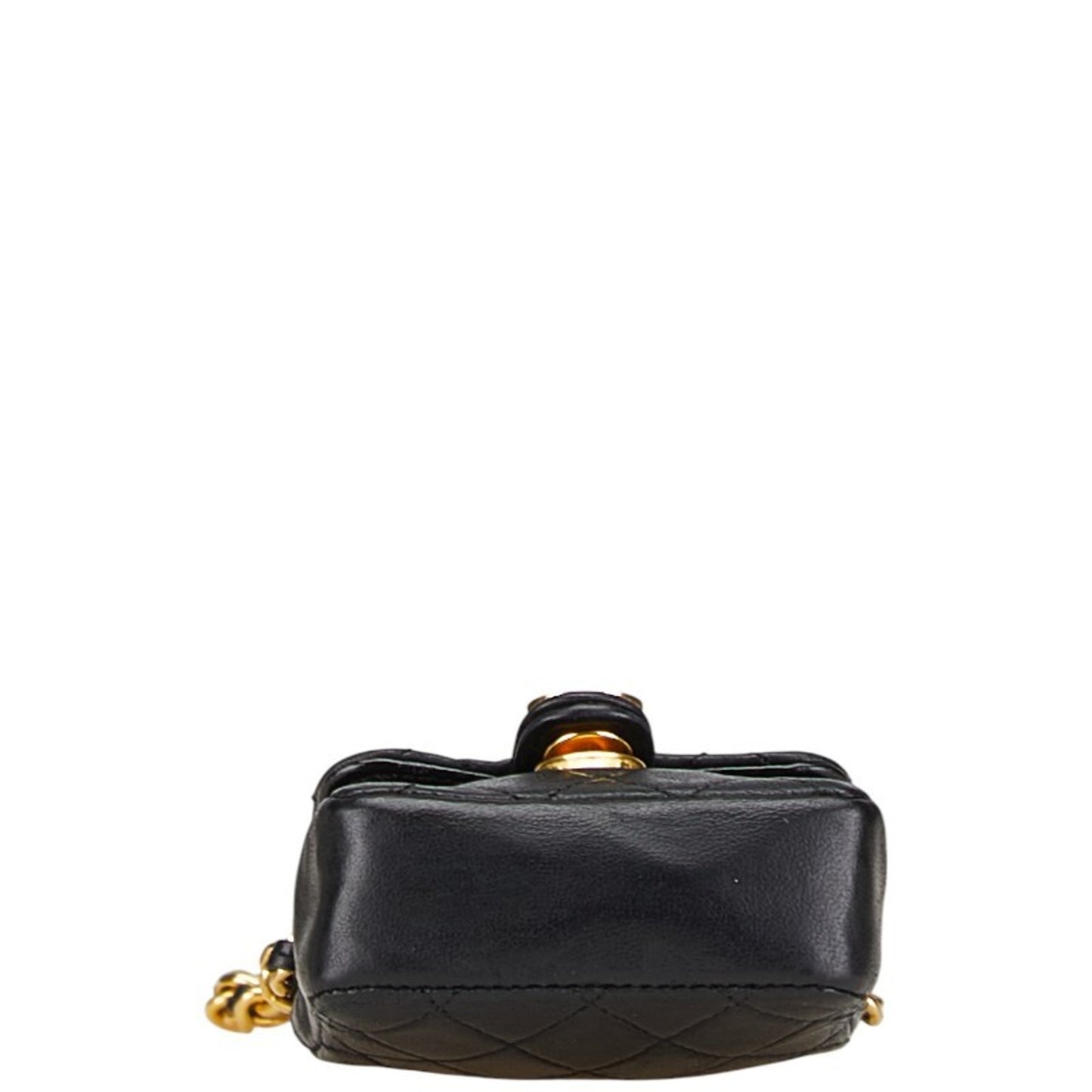 Chanel Micro Mini Matelasse Coco Mark Chain Shoulder Bag In Black