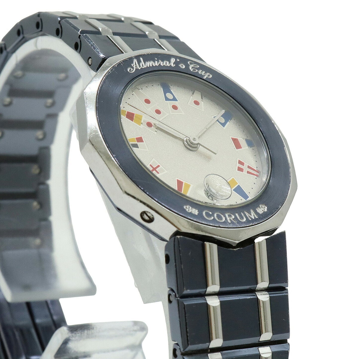 Corum Admiral'S Cup Gun Blue With Silver Dial And Stainless Steel Date Display