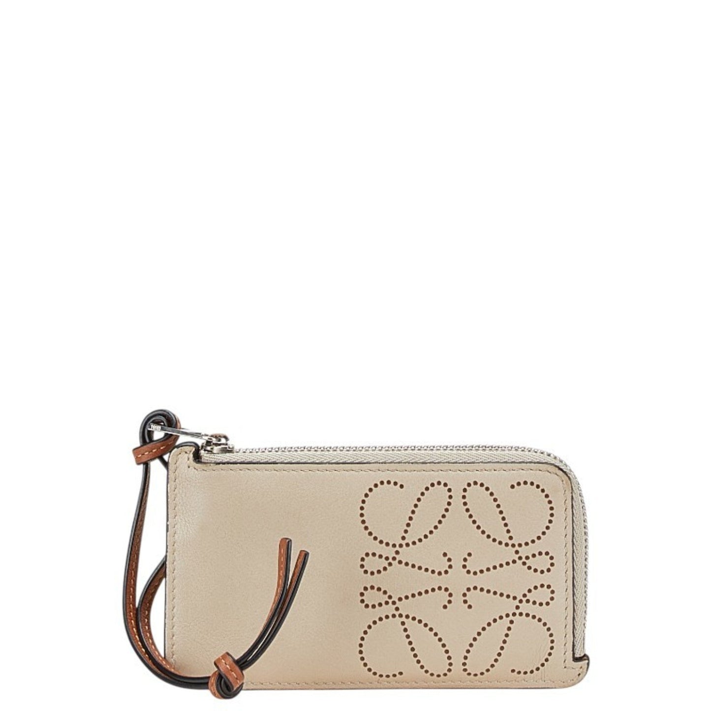 Loewe Anagram Wallet/Coin Case Beige Leather