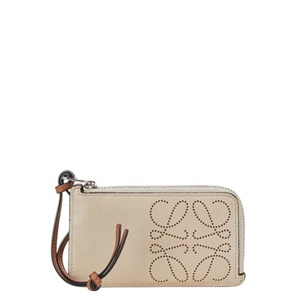 Loewe Anagram Wallet/Coin Case Beige Leather