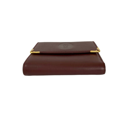 Cartier Must Line Leather Clasp Tri-Fold Wallet