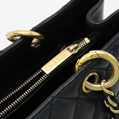 Chanel Chanel Matelasse Coco Mark Chain Tote Bag Shoulder Caviar Skin Leather Black A50995