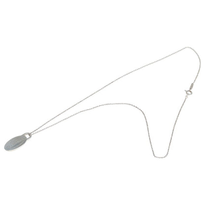 Tiffany & Co. Please Return To Plate Chain Pendant Necklace In 925 Sterling Silver.