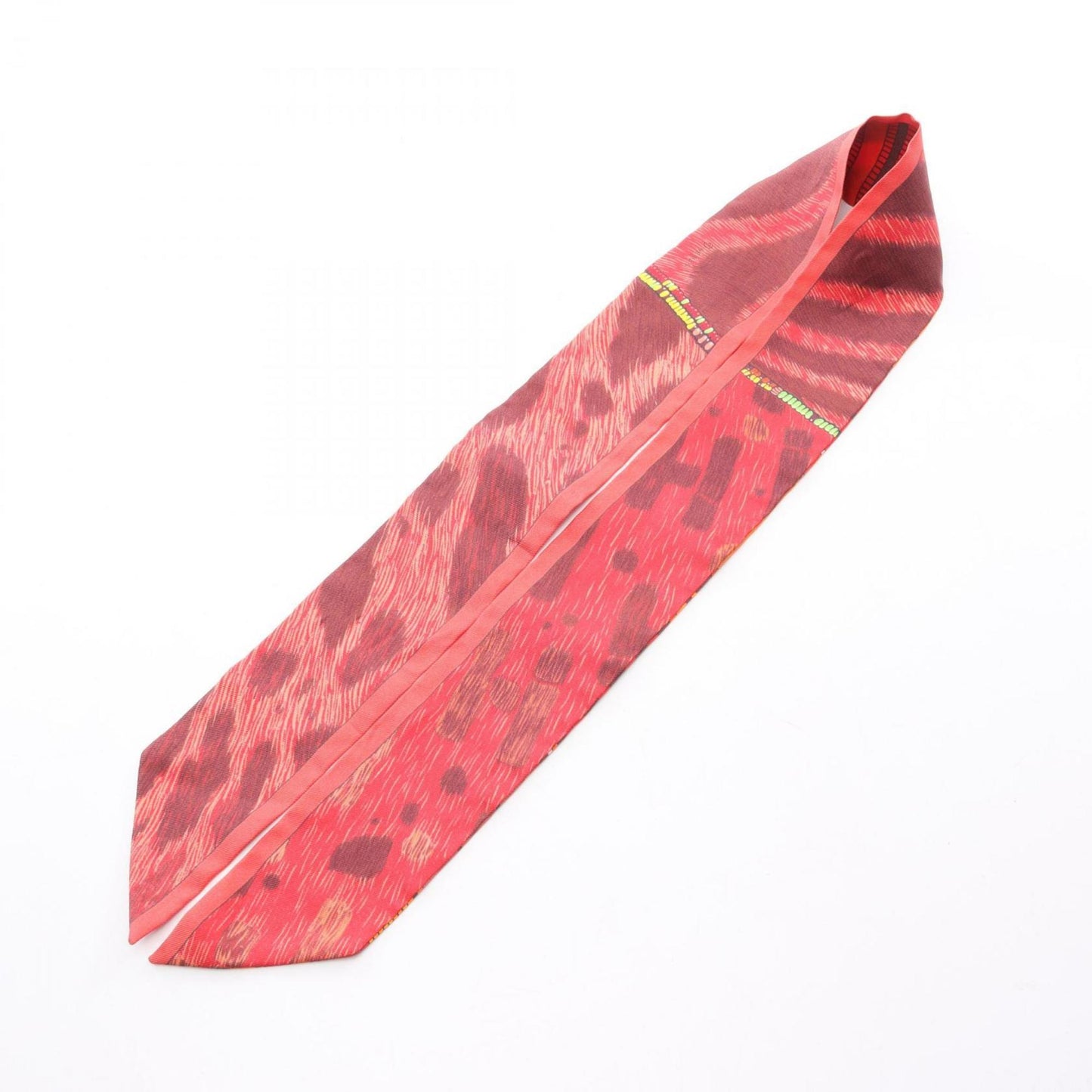 Hermes Herms Pelages Et Camouflage Twilly Silk Scarf For Women In Red