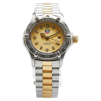 Tag Heuer Professional 200 Watch We1420-R Quartz Gold Dial Stainless Steel Plated