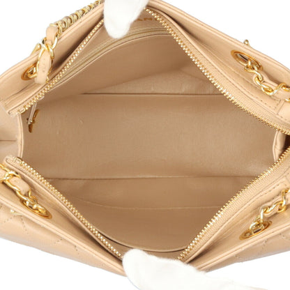 Chanel Shoulder Bag Lambskin Beige