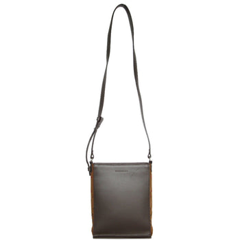 Burberry Shoulder Bag Leather Suede Brown