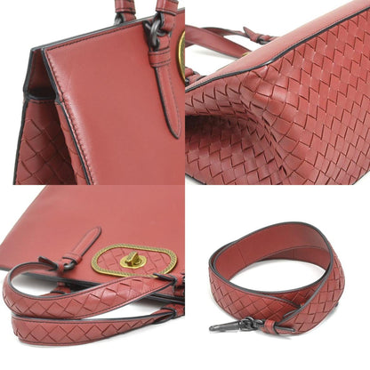 Bottega Veneta Handbag Shoulder Bag Intrecciato Leather Burgundy
