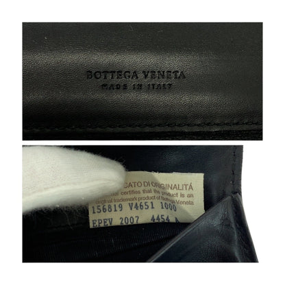 Bottega Veneta Intrecciato Black Leather Long Wallet