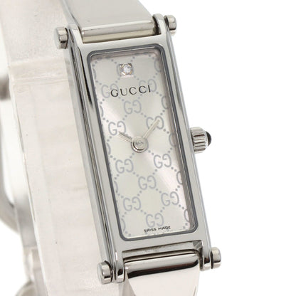Gucci 1500L Gg Square Face 1P Diamond Watch Stainless Steel Ss
