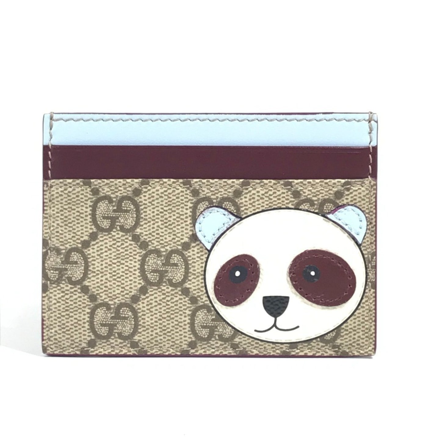 Gucci 818769 Gg Supreme Logo Panda Business Card Case/Pass Case