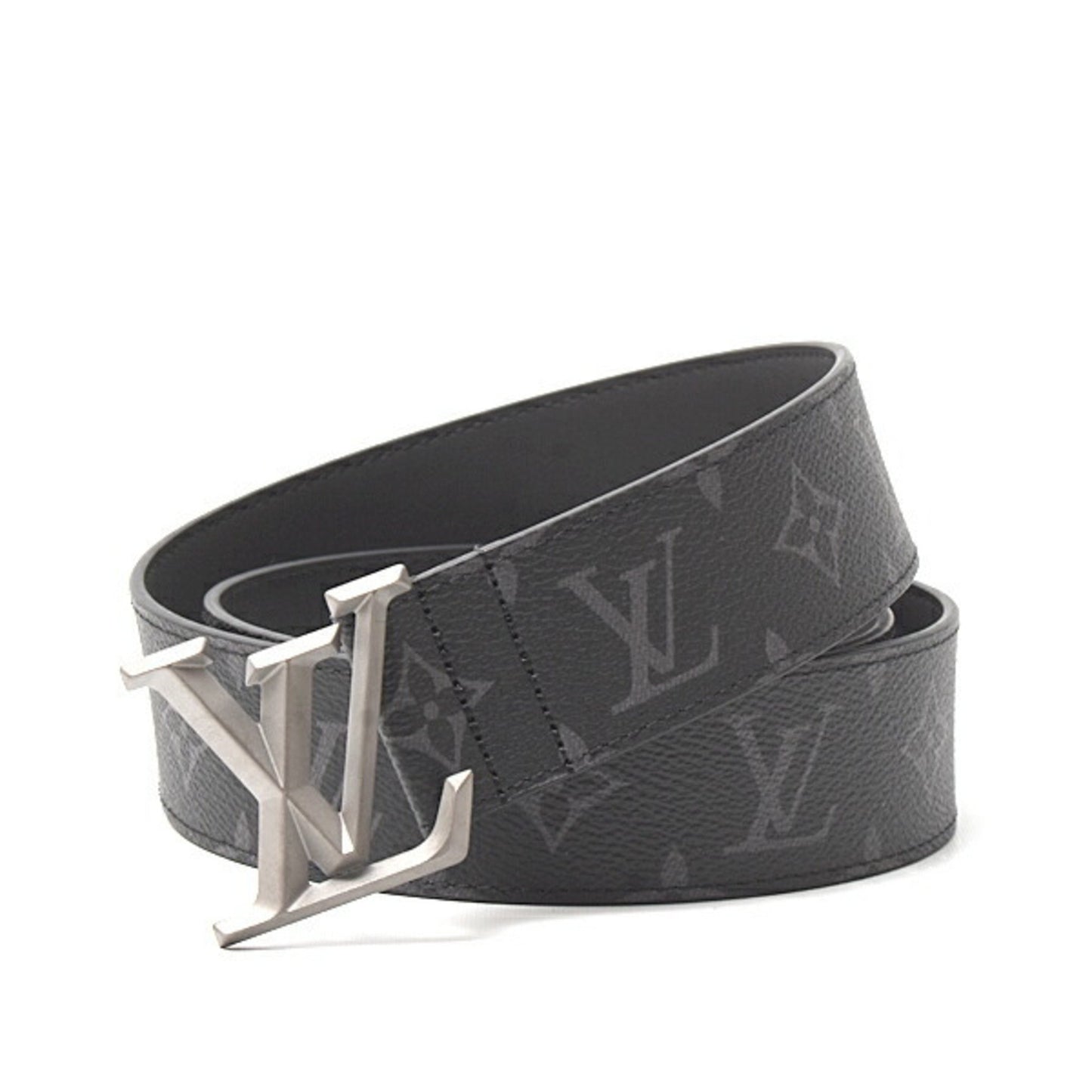 Louis Vuitton Men'S Monogram Eclipse Belt With Pyramid Design
