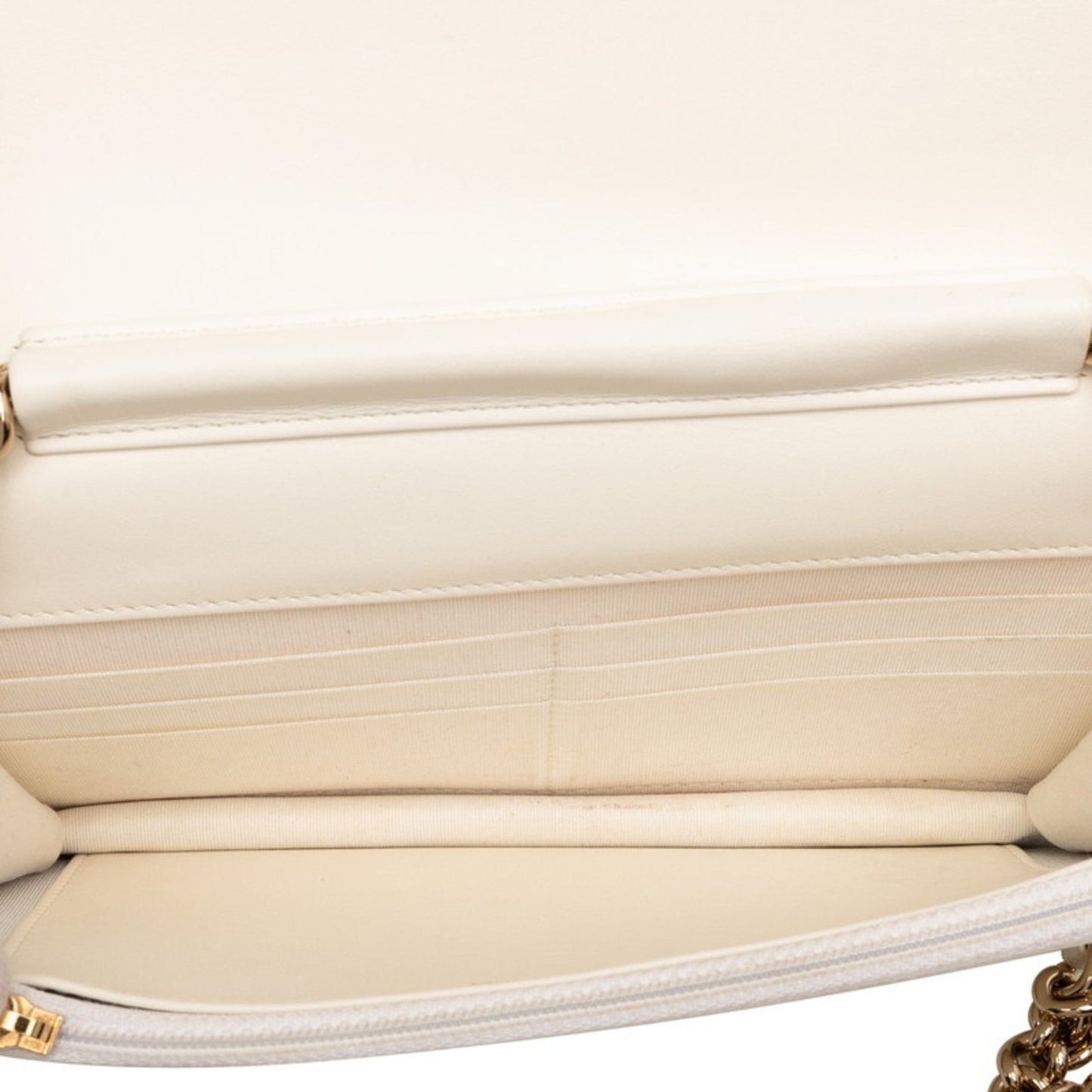 Chanel Boy Chanel Coco Mark Crossbody Chain Wallet Shoulder Bag In White Caviar Skin