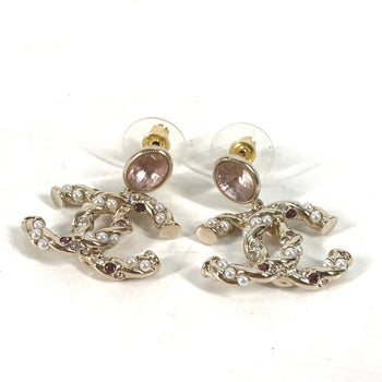 Chanel Abb511 23B Cc Coco Mark Rhinestone And Faux Pearl Earrings