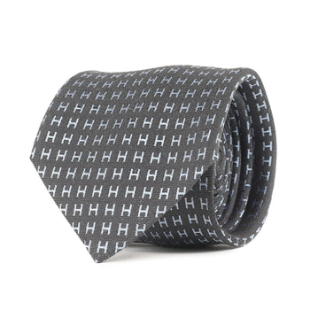 Hermes Men'S H Jacquard Silk Tie (Fasone 036322T) 24Aw Current Model With Thalassa Blue Belt