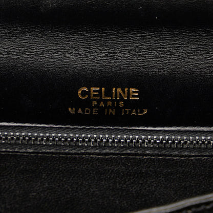 Celine Carriage Hardware One-Shoulder Bag Black Leather