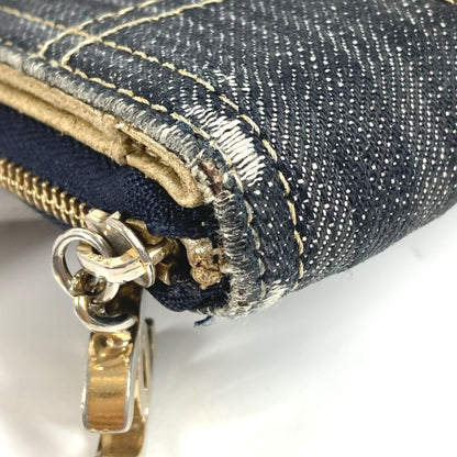 Chanel A31900 Sparkling Denim Cc Coco Mark Logo Long Wallet Round Zipper