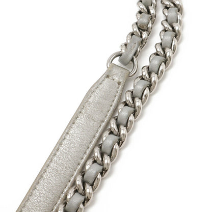 Chanel Chanel Pour Toe Glitter Coco Mark Chain Shoulder Bag Fabric Leather Silver