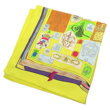 Hermes Herms Carr 90 Scarf With Drawings And Symbols