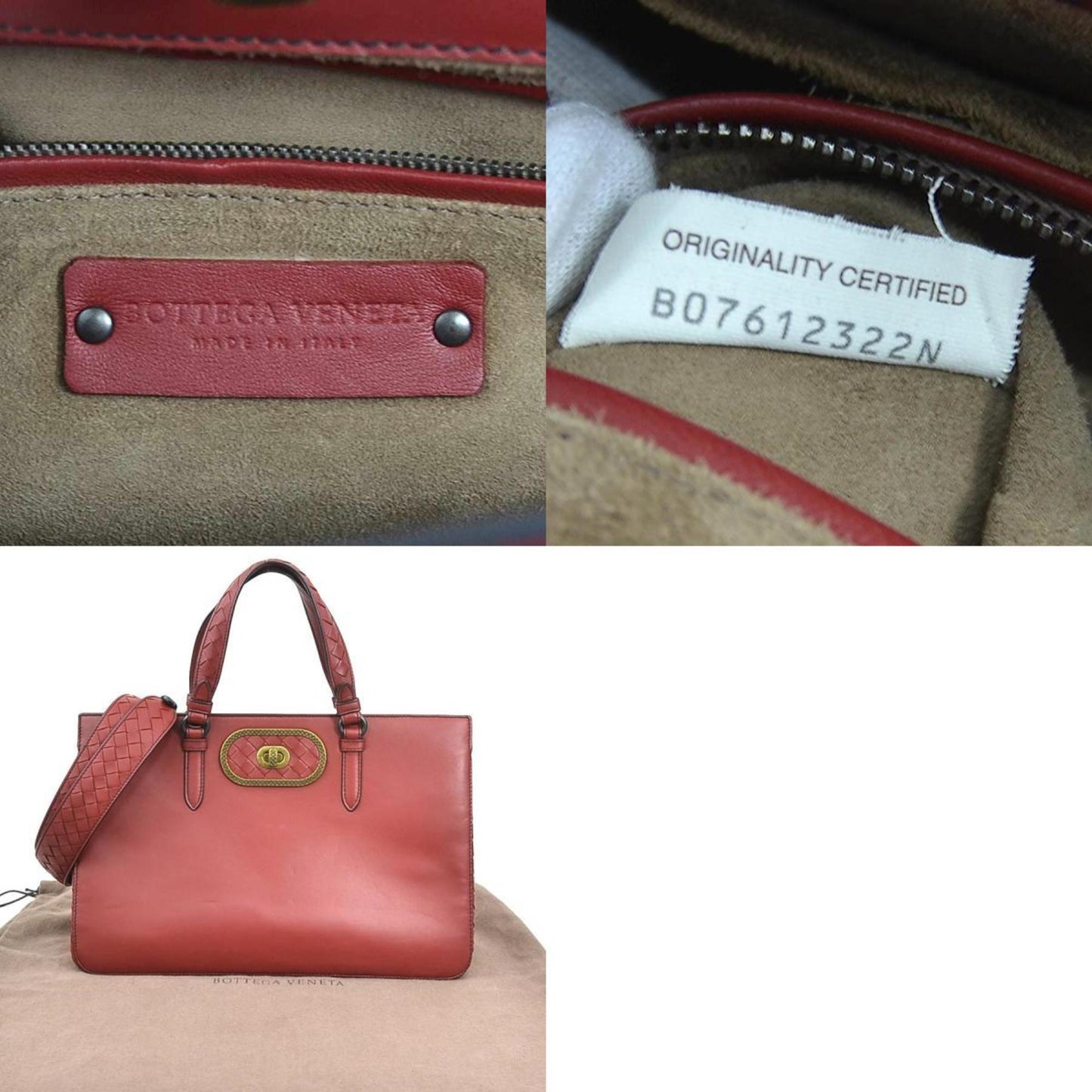 Bottega Veneta Handbag Shoulder Bag Intrecciato Leather Burgundy