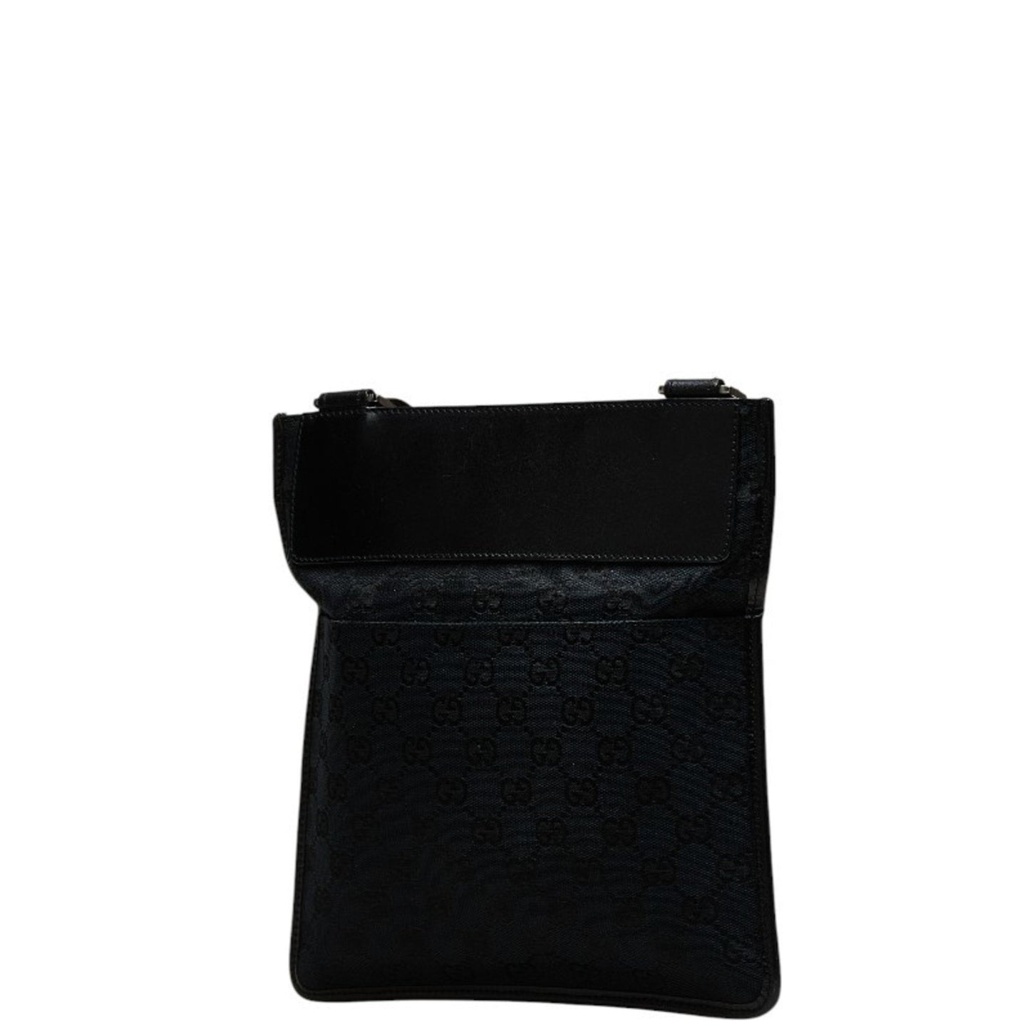 Gucci Gg Canvas Shoulder Bag 019 0343 200047 Navy Black Leather