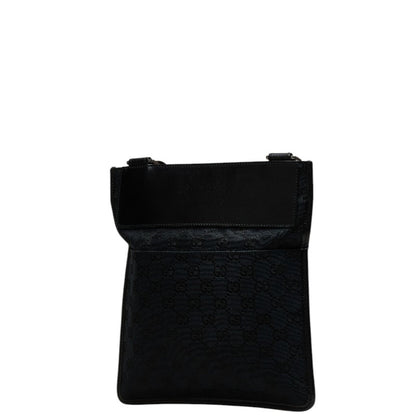 Gucci Gg Canvas Shoulder Bag 019 0343 200047 Navy Black Leather