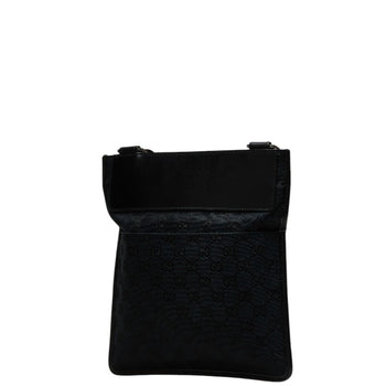 Gucci Gg Canvas Shoulder Bag 019 0343 200047 Navy Black Leather