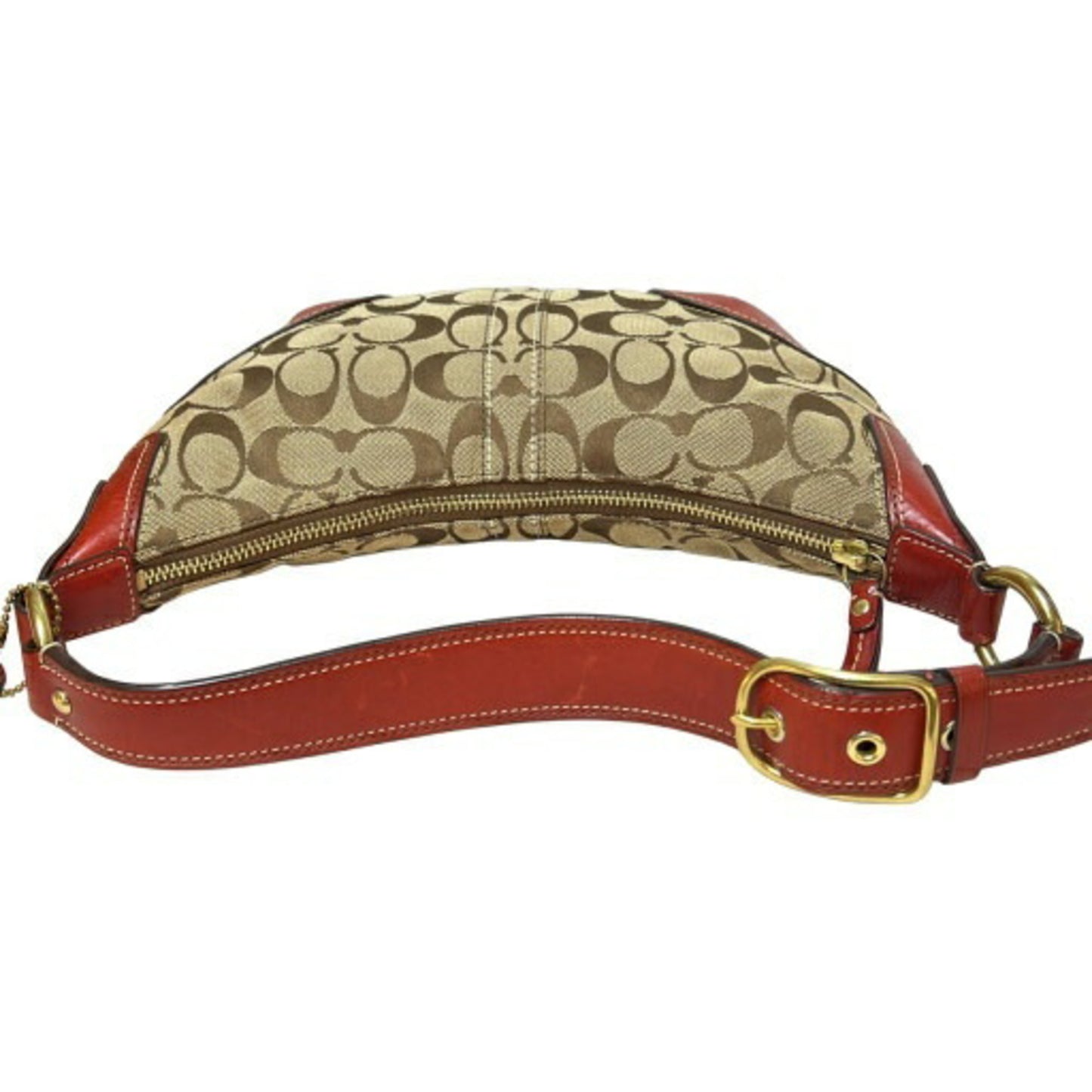 Coach Signature Leather Canvas Bag 11371 Red Brown Mikunigaoka Store Ithom9Aoxzog Rm0222T