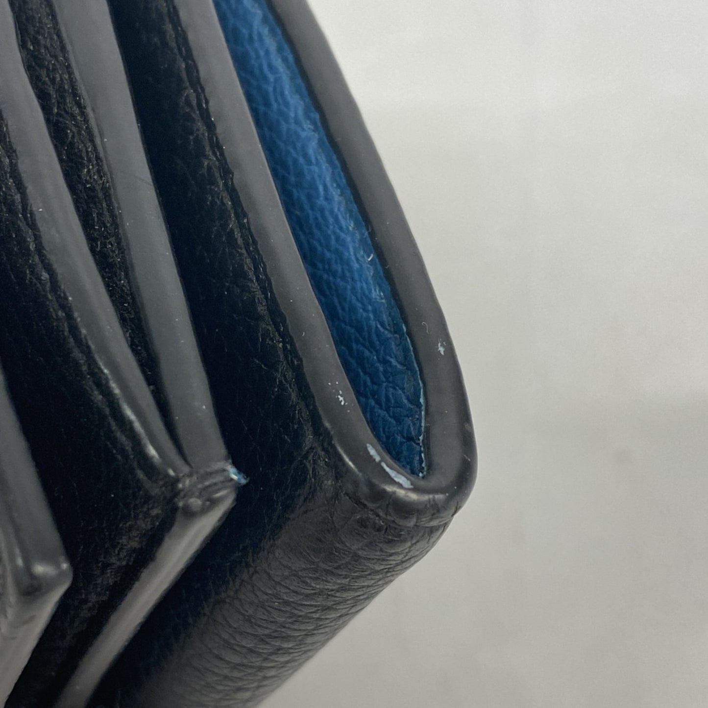 Gucci Tri-Fold Wallet Leather Black Blue