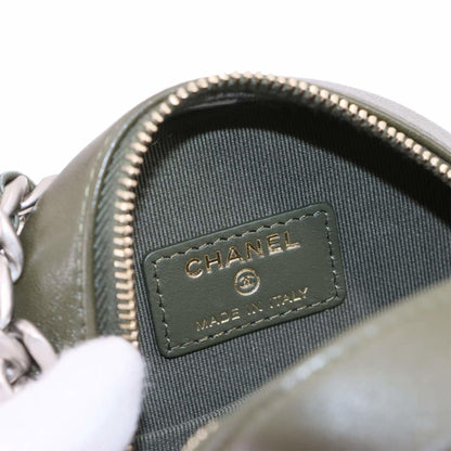 Chanel 19 Round Clutch Chain Shoulder Bag In Khaki Lambskin