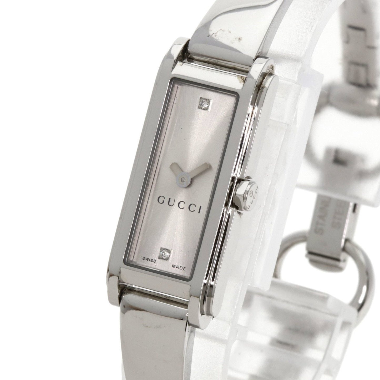 Gucci 109 Square Face 2P Diamond Watch Stainless Steel/Ss