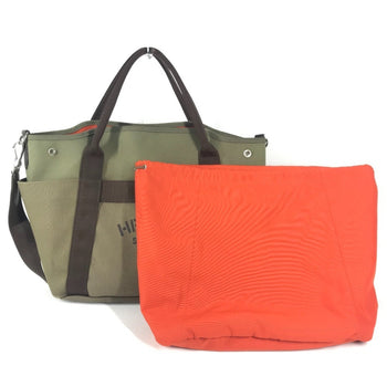 Hermes Hermes Sac De Pansage Groom 2Way Shoulder Bag Crossbody Tote Leather Canvas