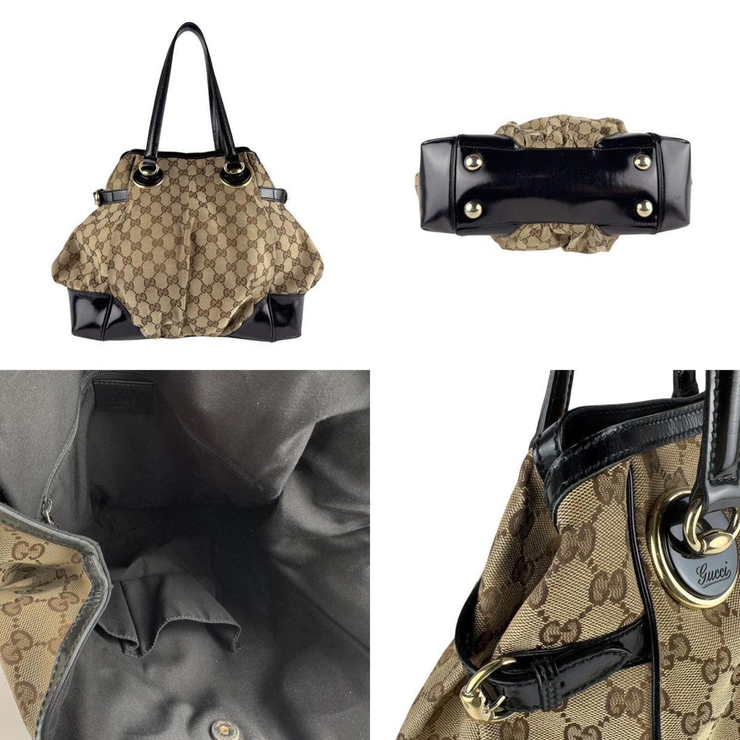 Gucci Gg Canvas And Leather Shoulder Bag