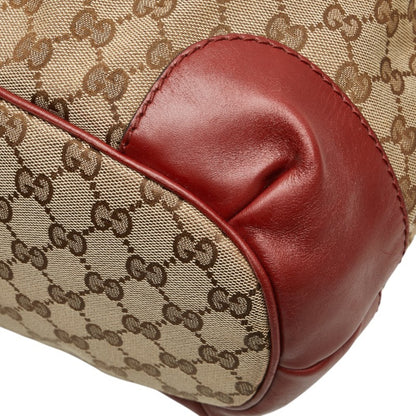 Gucci Gg Canvas Diamante Tote Bag/Shoulder Bag 2Way 285730 Beige/Red Leather
