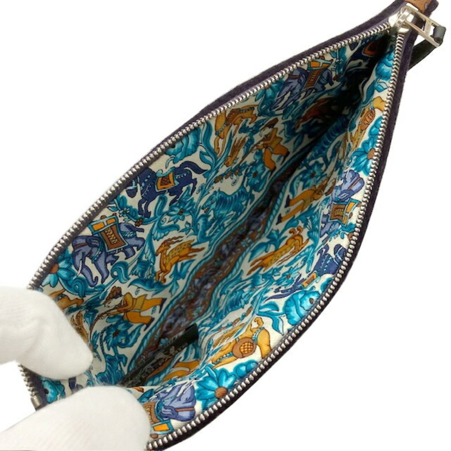 Hermes Silkin Flat Pouch Bag In Purple