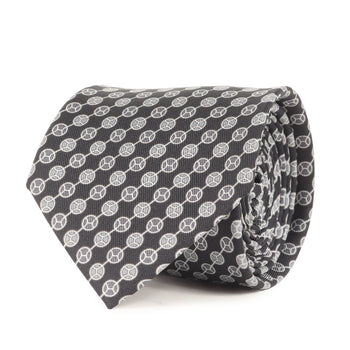 Hermes H Dot Silk Tie 5784 Ha Black