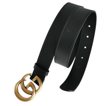Gucci Gg Marmont Metal Buckle Leather Belt 414516 Black/Gold