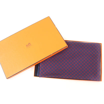 Hermes Silk Angora Anchor Pattern Fringed Shawl/Stole/Scarf