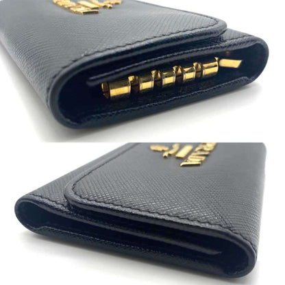 Prada Saffiano Leather 4-Ring Key Case Black Prada