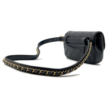 Chanel Waist Bag 19 Matelasse Coco Mark Leather Chanel Black