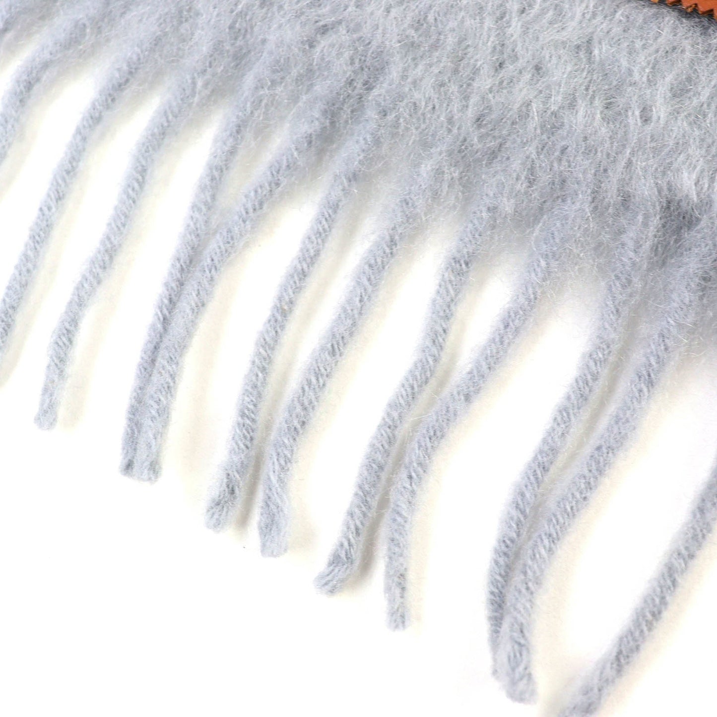 Loewe F655254X01 Mohair Wool Scarf With Anagram Leather Patch And Fringe