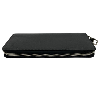 Louis Vuitton Taiga Zippy Wallet Vertical M32822 Long In Noir Black Leather With Silver Hardware