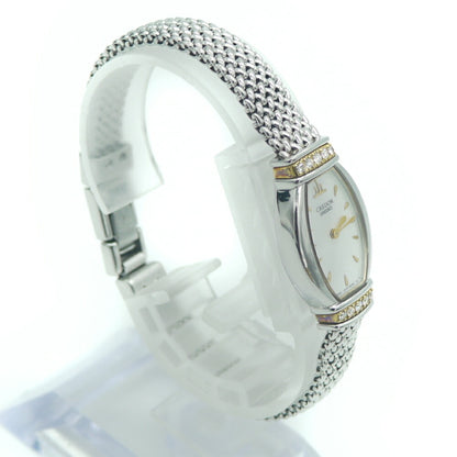 Seiko Credor Watch Gste966 Lug Diamond Quartz Shell Dial
