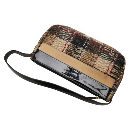 Burberry Check One-Shoulder Bag Handbag In Brown