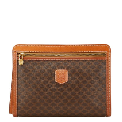 Celine Macadam Clutch Bag/Second Bag In Brown Leather