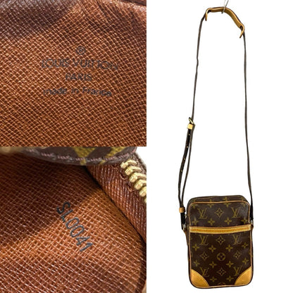 Louis Vuitton Danube Monogram Leather Mini Shoulder Bag/Pochette In Brown