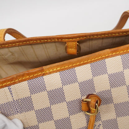 Louis Vuitton Damier Azur Neverfull Mm Tote Bag N51107 White