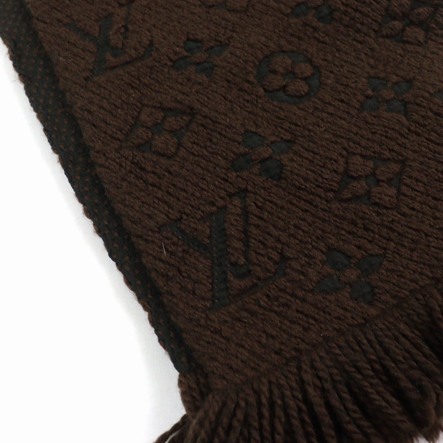 Louis Vuitton 413287 Echarpe Logomania Silk Blend Monogram Fringed Scarf