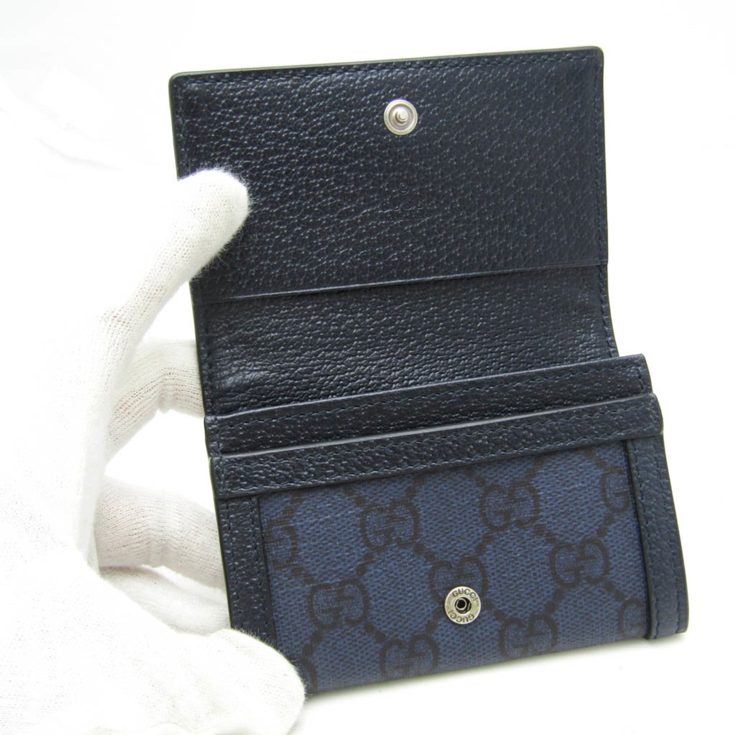 Gucci Ophidia 763286 Gg Supreme Card Case Navy