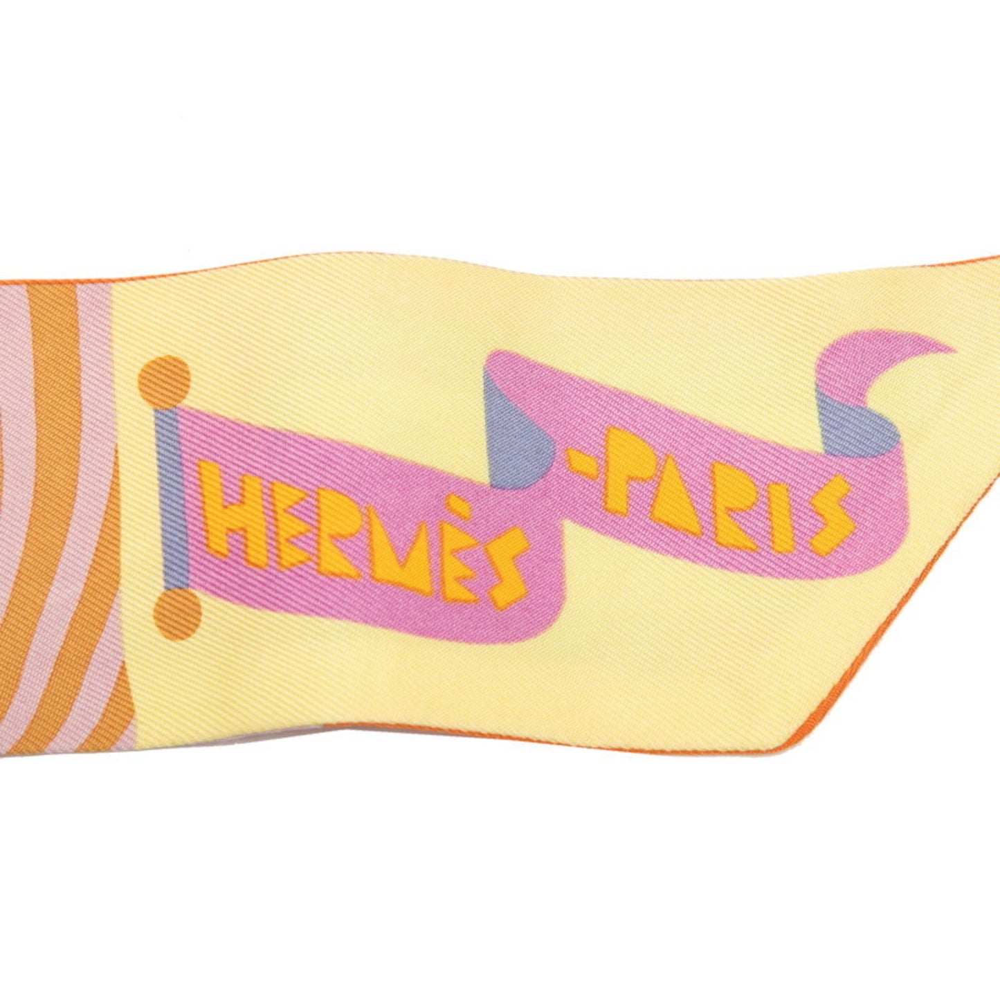 Hermes Herms Twilly "Parade En Fanfare" Scarf/Muffler In Orange
